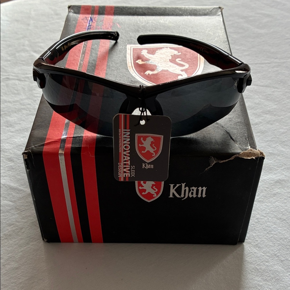 Khan Men’s Shield Sunglasses - Black Impact Resistant UV Protection